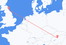 frá Búdapest til Newcastle upon Tyne