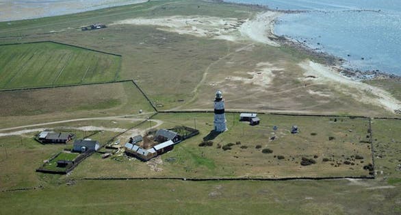 photo of aerial view of Morups Tånge in Glommen, Sweden.