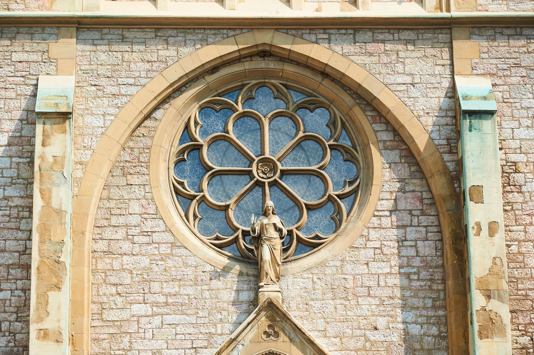 Photo of detail of the Sacred Heart Cathedral (Katedrala Srca Isusova), a Catholic church in Sarajevo, Bosnia and Herzegovina.