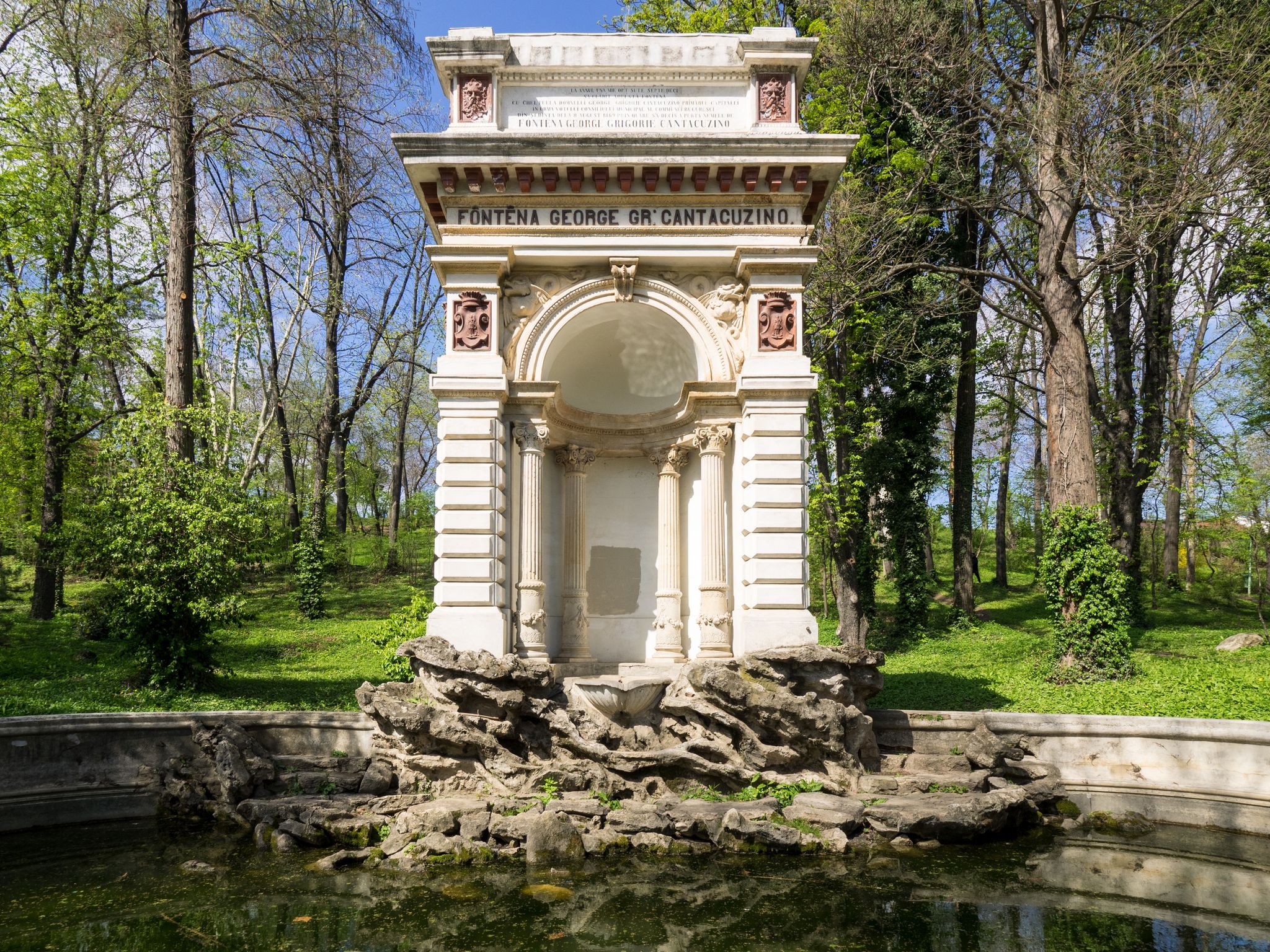 Photo of The George Cantacuzino Fountain in Carol Park, Bucharest, was built in 1870 at the expense of former Bucharest's mayor, Romania.
