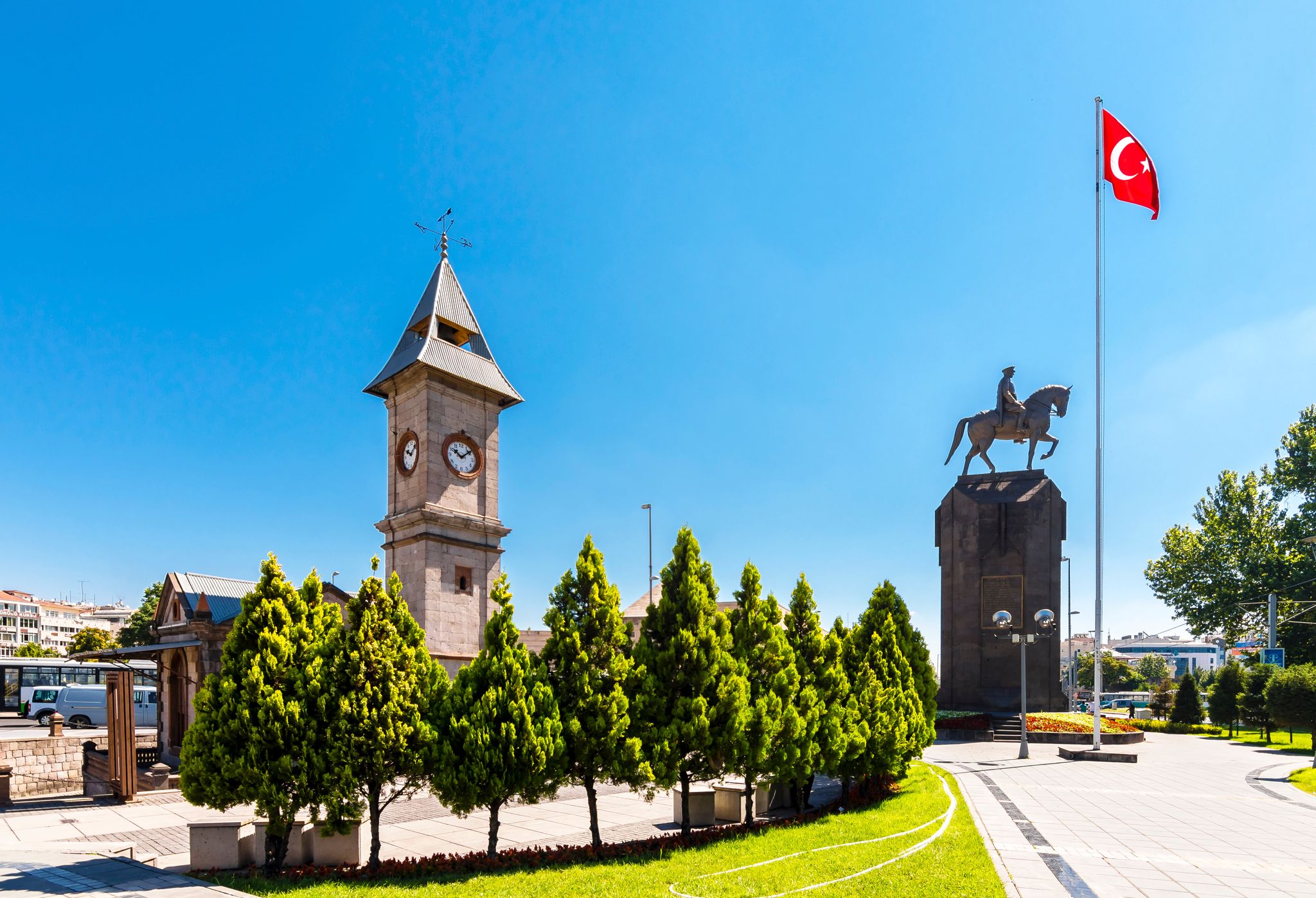 Konak Square view from Varyant. Izmir is popular tourist attraction in Turkey.