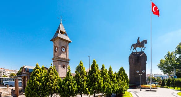 Photo of Cumhuriye Square view in Kayseri City, Turkey.