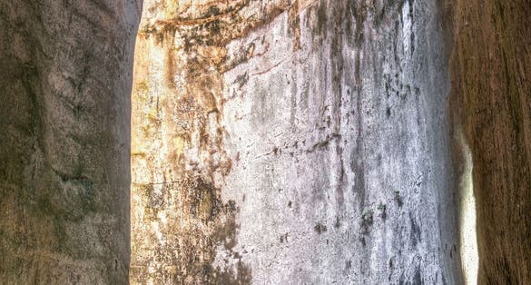 Syracuse Sicily - The Ear of Dionysus inside the latomia of Paradise, seen from inside.