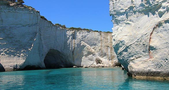 photo of view of Kleftiko, Milos island, Cyclades, Greece.