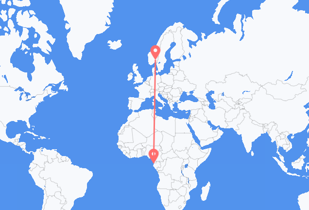frá Libreville til Óslóar