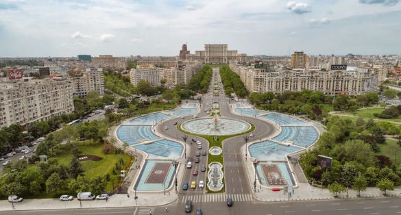 Photo of  Aerial view of the Union Square ,Timisoara ,Romania .
