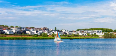Photo of beautiful panoramic view of historic Bremen Market Square in the center of the Hanseatic City of Bremen with The Schuetting and famous Raths buildings on a sunny day with blue sky in summer, Germany.