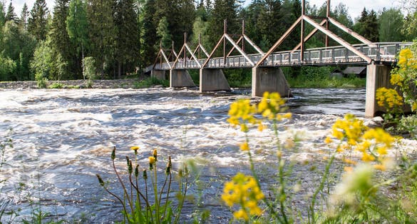 photo of view ofa bridge over the river glomma in elverum.
