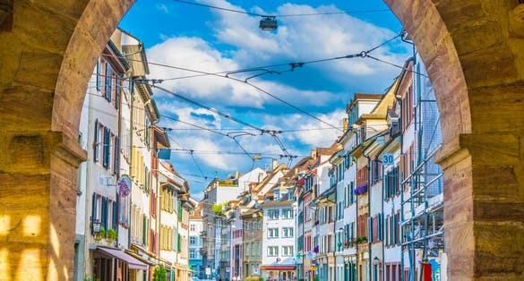 photo of through the Gate of Spalen in Basel, Switzerland.