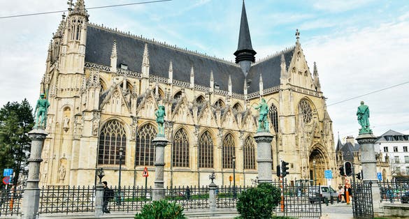 photo of view of Church of Our Lady of Victories at the Sablon, Brussels, Belgium.
