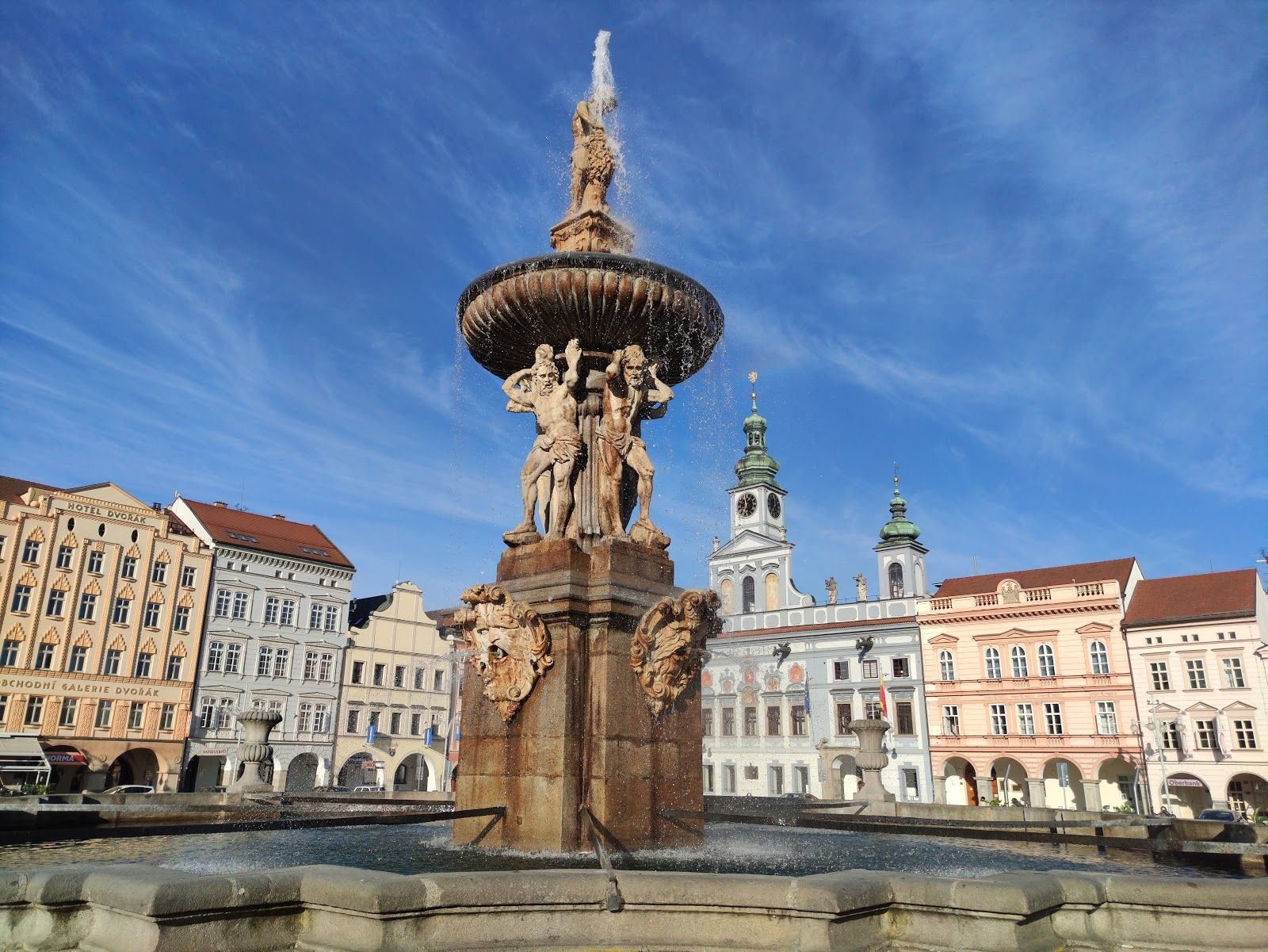 Samson fountain, České Budějovice 1, České Budějovice, okres České Budějovice, Jihočeský kraj, Southwest, Czechia
