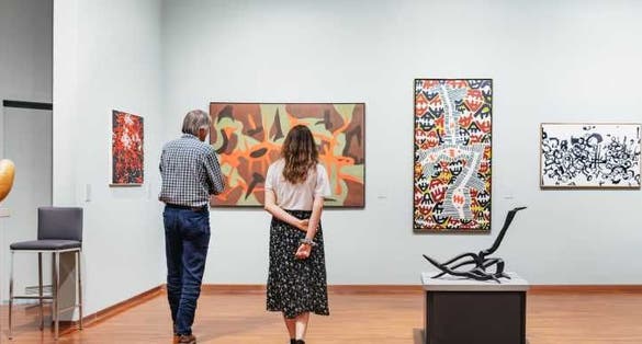 photo of view inside Civic Gallery of Modern antemporary Art, Turin, Italy.