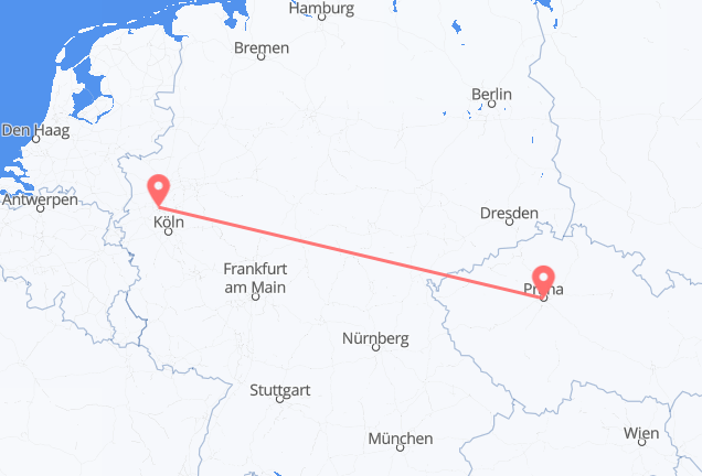 Düsseldorf to Prague