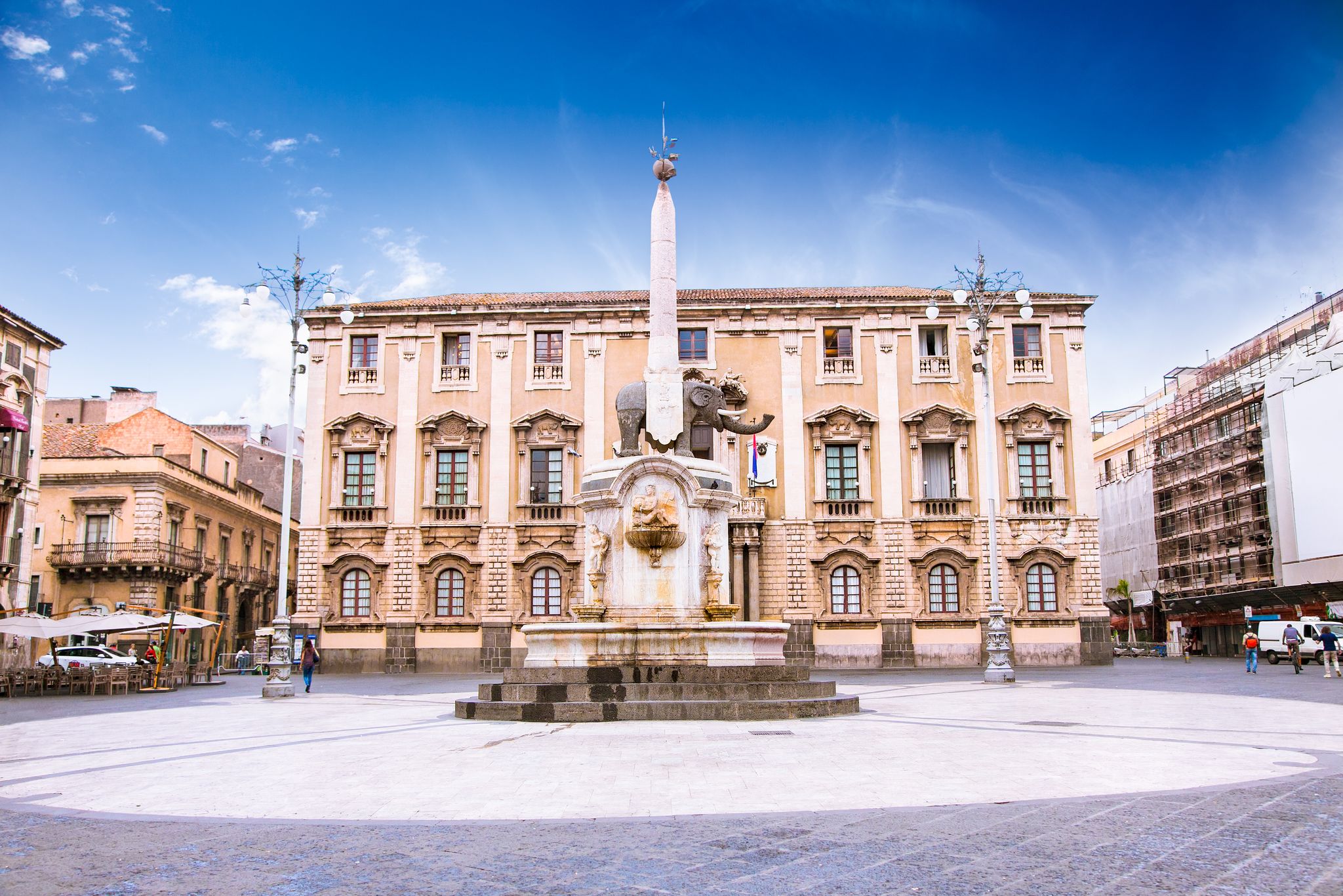 photo of Elephant fountain and Cathedral Square, Catania, Sicily, Italy .