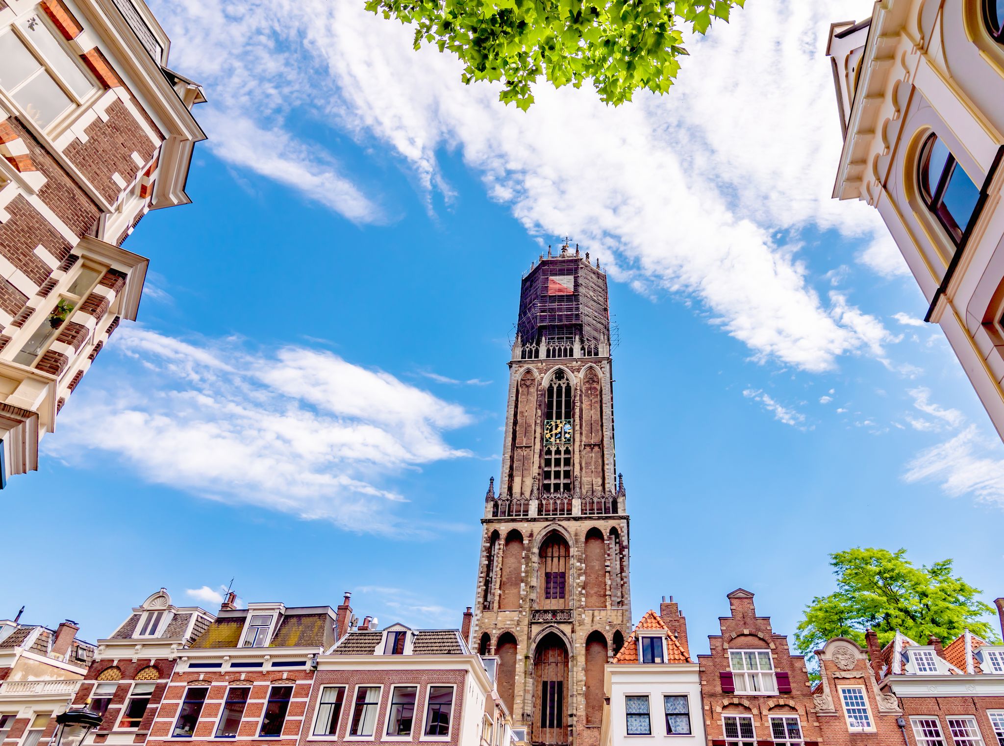 photo of beautiful sunny day at Dom Tower of Utrecht, the Netherlands.