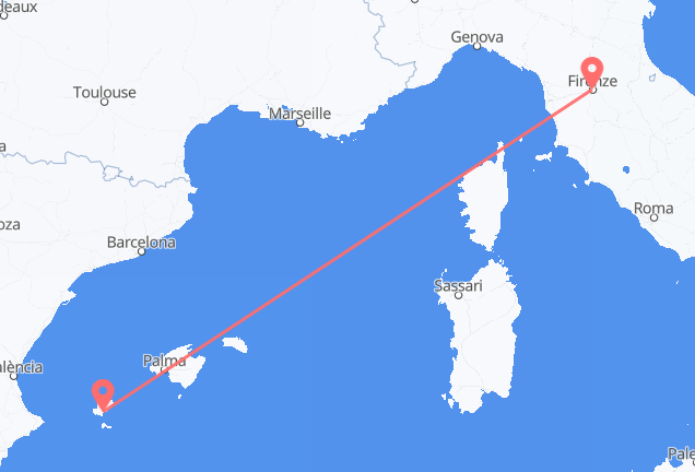 Ibiza to Florence
