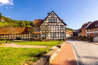 Exploring the southern Harz region in the beautiful half-timbered town of Stolberg - Saxony-Anhalt - Germany