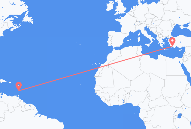 Saint Vincent to Dalaman