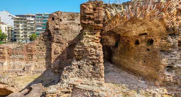 photo of Ruins of the Imperial Palace of Galerius. Navarinou square, Thessaloniki, Macedonia, Greece,Thessaloniki Greece.