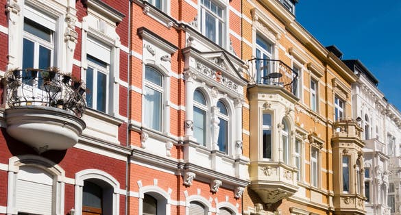 photo of vew  of Facades of the imperial era Bonn Rheinland Germany.