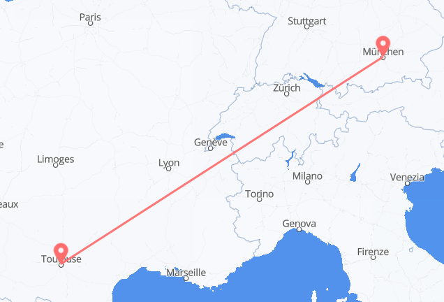 Munich to Toulouse