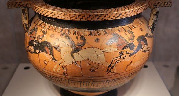 photo of view of Cratere corinzio a colonnette, Bari, Italy.