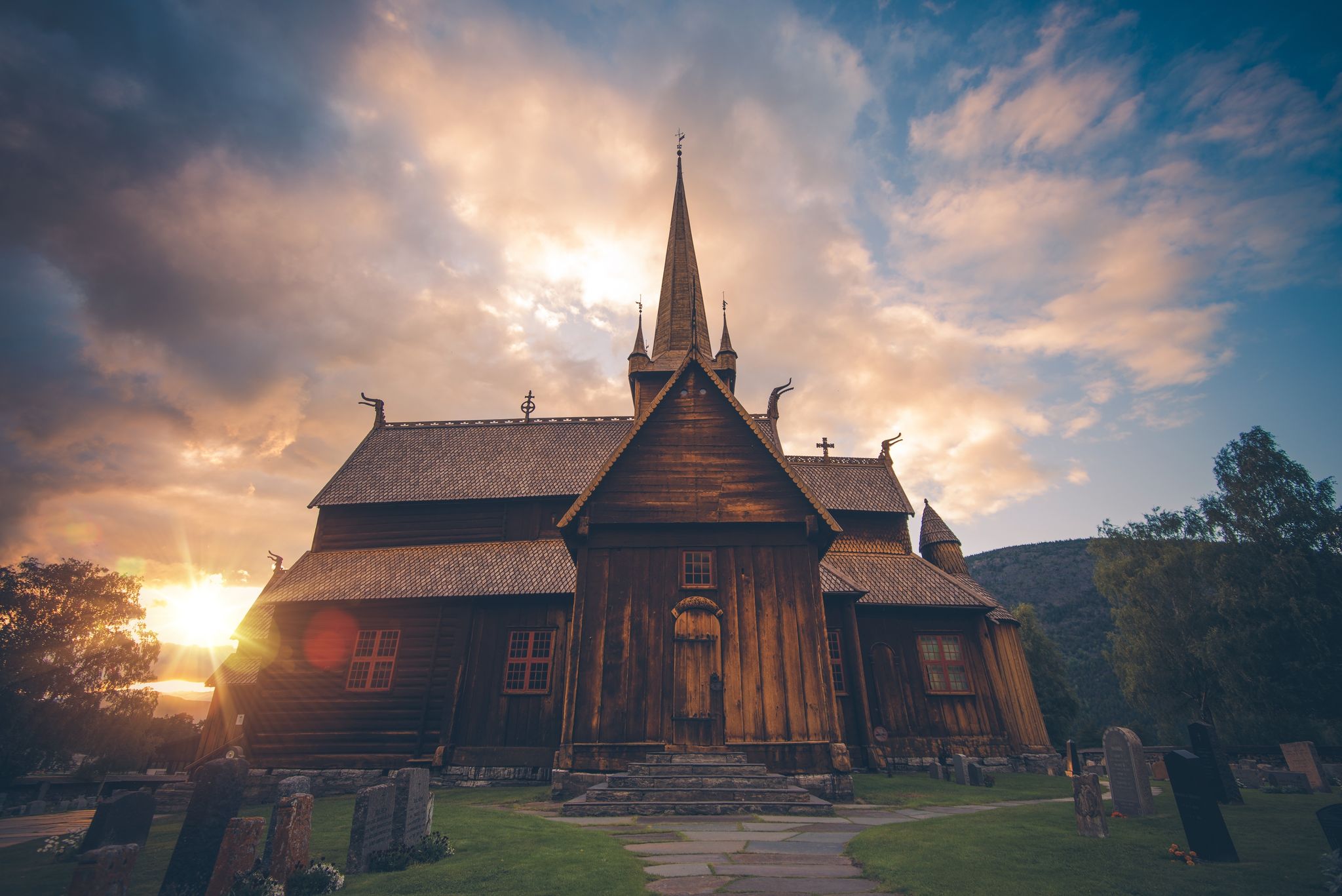 Lom Stave Church. Stave Church Situated in Lom Municipality in the Gudbrandsdal District of Norway, Europe.