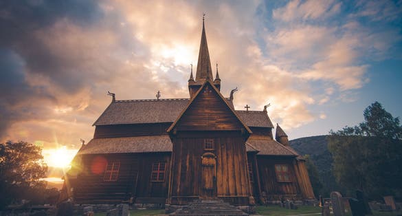 Lom Stave Church. Stave Church Situated in Lom Municipality in the Gudbrandsdal District of Norway, Europe.