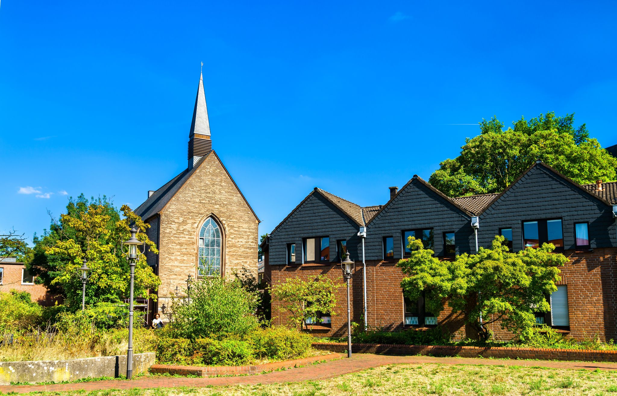 Photo of Carmel Church at the Inner Harbour in Duisburg - North Rhine-Westphalia, Germany.