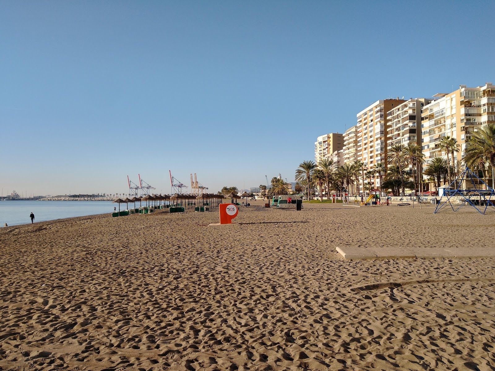 Playa la Malagueta, La Malagueta, Centro, Málaga, Málaga-Costa del Sol, Malaga, Andalusia, Spain