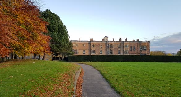 Photo of side view of Temple Newsam in Leeds, West Yorkshire, England.