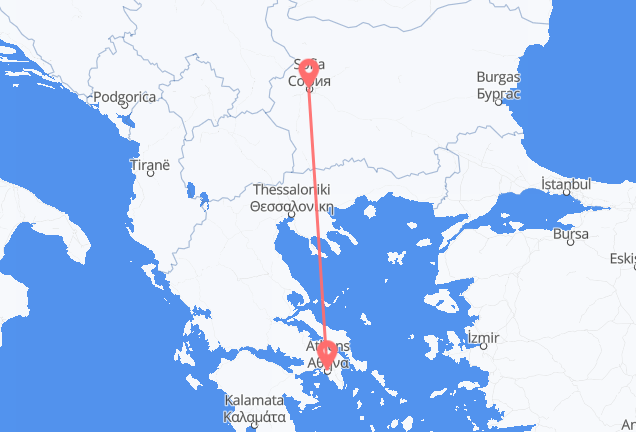 Athens to Sofia