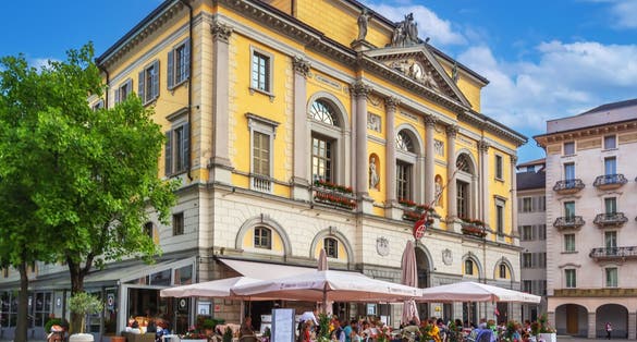 Photo of town Hall of Lugano, Switzerland.