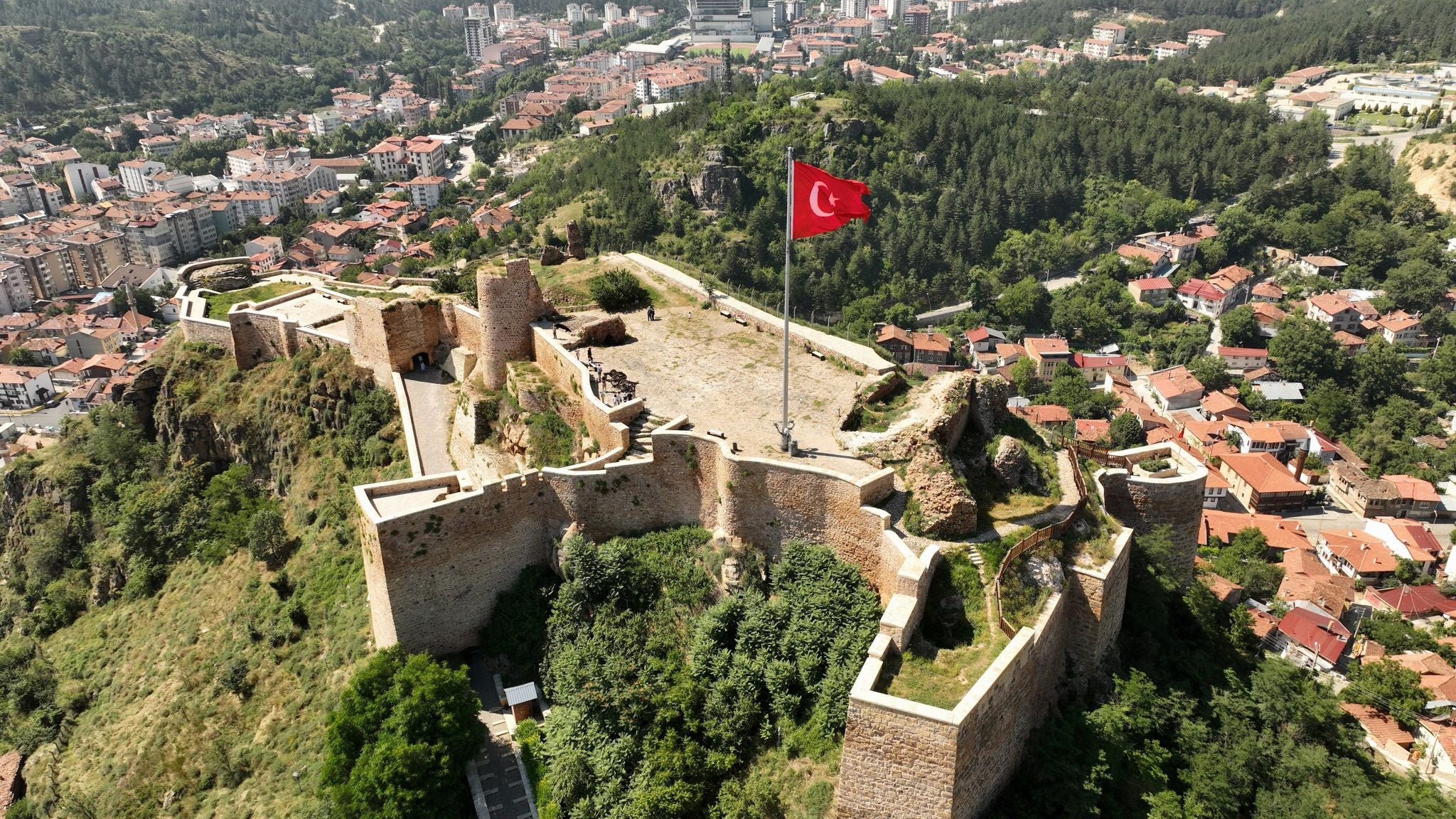photo of aerial view of Kastamonu Castle was built in the 12th century during the Byzantine period in Kastamonu, Turkey.