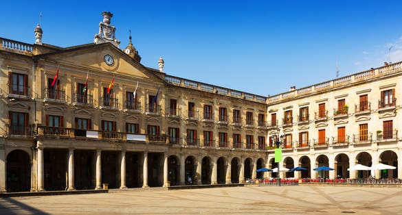 Photo of New Square and city hall. Vitoria-Gasteiz, Spain .