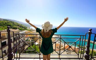 Photo of  view at the bay and port in Pizzo, Calabria, Italy.