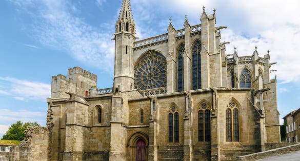 Photo of Carcassonne a fortified French town in the Aude department, Carcassonne, France.
