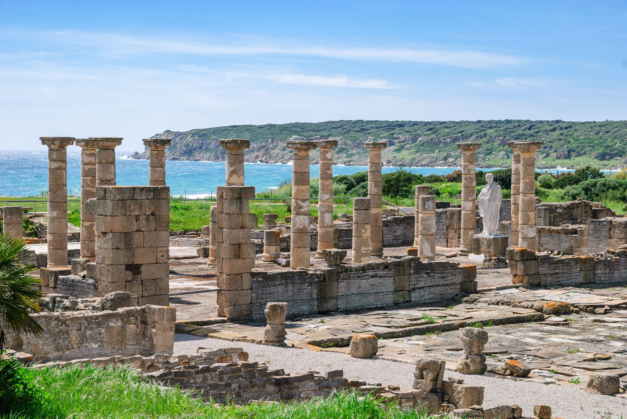 photo of Ancient Romans ruins of Baelo Claudia, next to the beach of Bolonia, near Tarifa in Cadiz in the south of Spain.