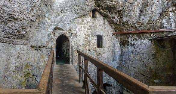 Interior Predjama Castle in Postojna Cave, Slovenia