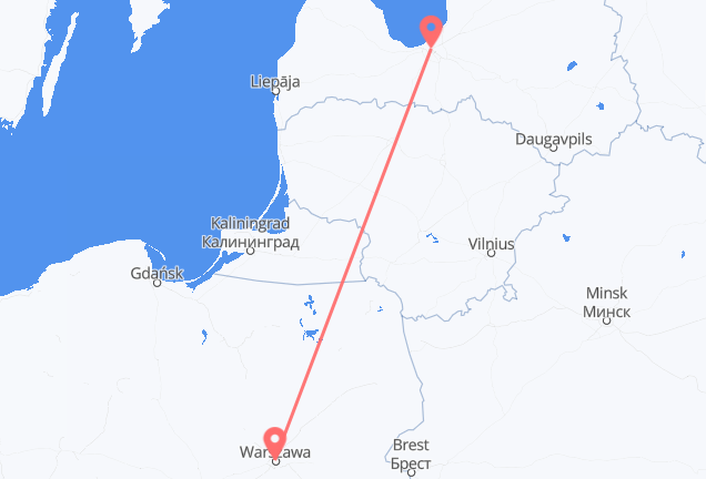 Riga to Warsaw