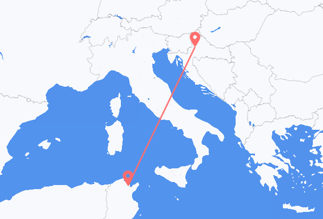 Tunis to Zagreb