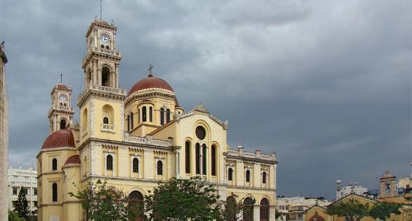 photo of view Cathedral of Agios Minas, Heraklion, Crete, Greece.