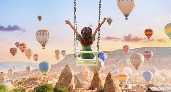 Photo of happy moment life in beautiful destination in Goreme, Nevsehir