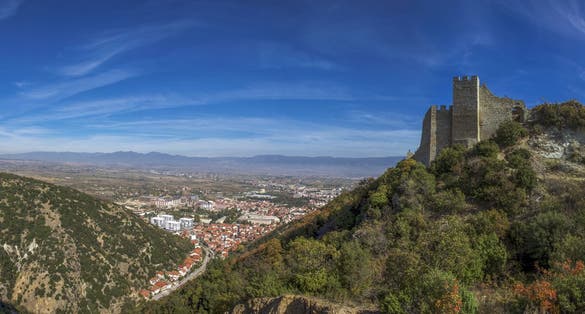 Strumica, Macedonia - panorama with the fortress