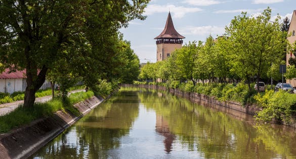 Tower near the channel , Targu Mures, Romania.