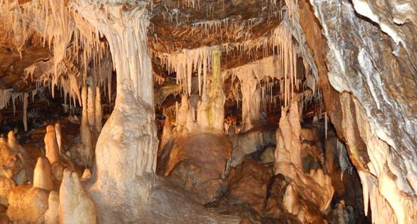 Photo of VAZEC, SLOVAKIA - NOVEMBER 25: Stalagmites and stalactites in Vazecka cave on November 25, 2018 in Vazec .