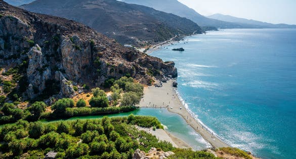 photo of View of famous Preveli beach in the summer, Crete, Greece.