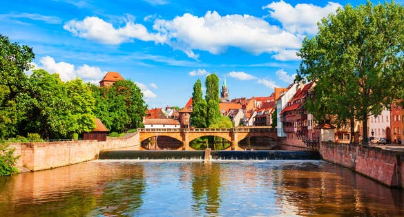 Photo of Maxbrucke or Maxbruecke is an arch bridge over the Pegnitz river in the old town of Nuremberg.