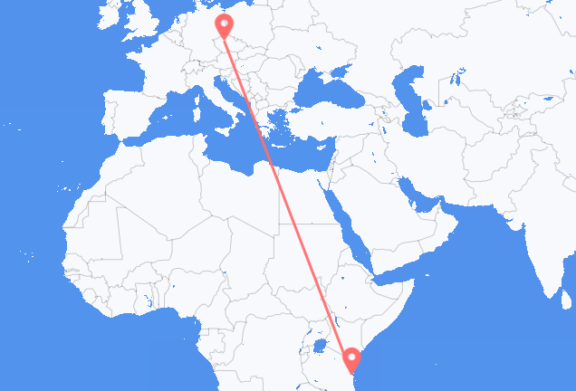 Dar es Salaam to Prague