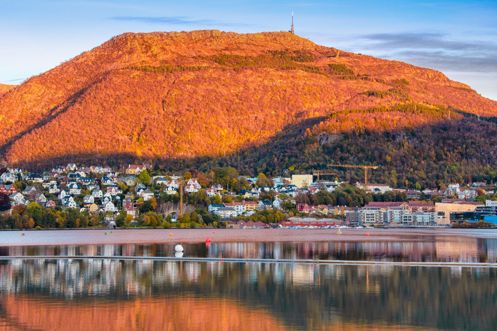 Mt. Ulriken at sunset, Bergen Norway